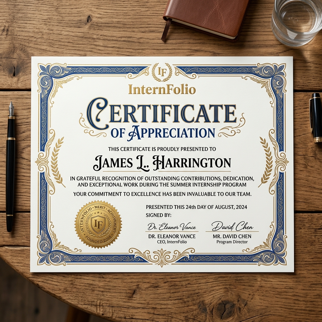 Certificate of Appreciation